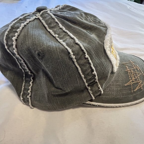 Myrtle Beach South Carolina Strand Blue Gray Twill Baseball Cap Hat Distressed - Picture 2 of 7